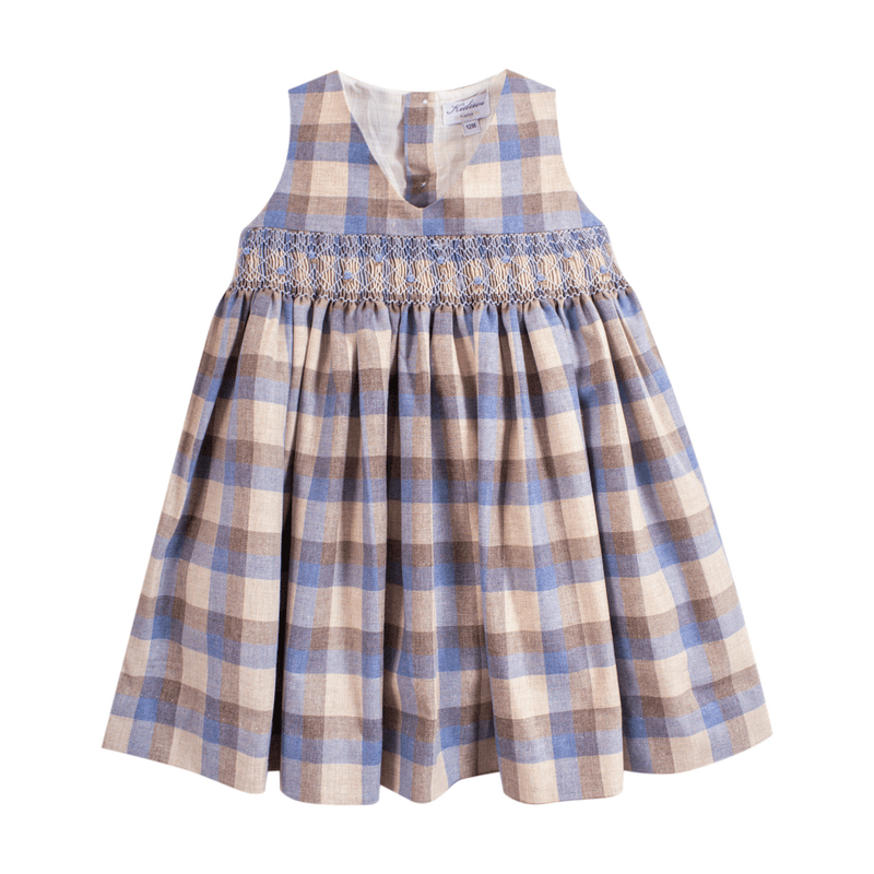 Robe smockée à carreaux