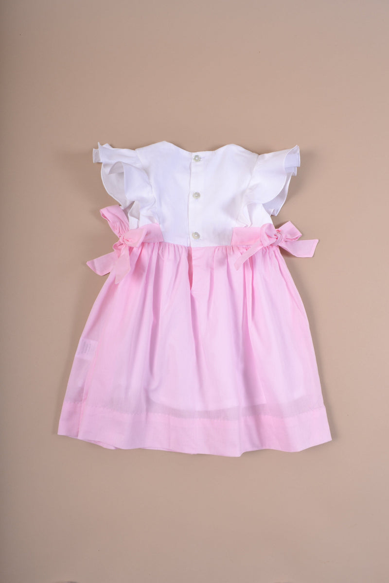 Robe smockée voile rose BIO  - Création exclusive Kidiwi - disponible en 6A