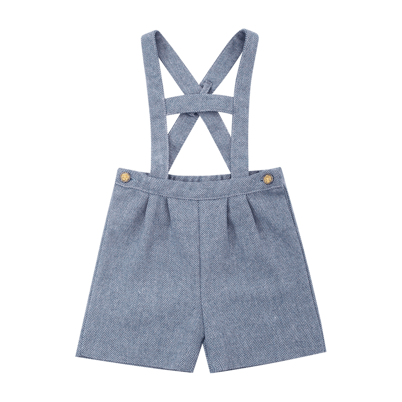 Salopette Élias chevron laine bleu