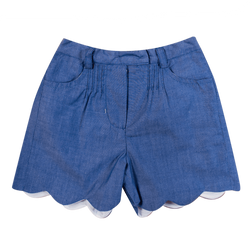 Short à festons, fil à fil denim - disponible en 12M