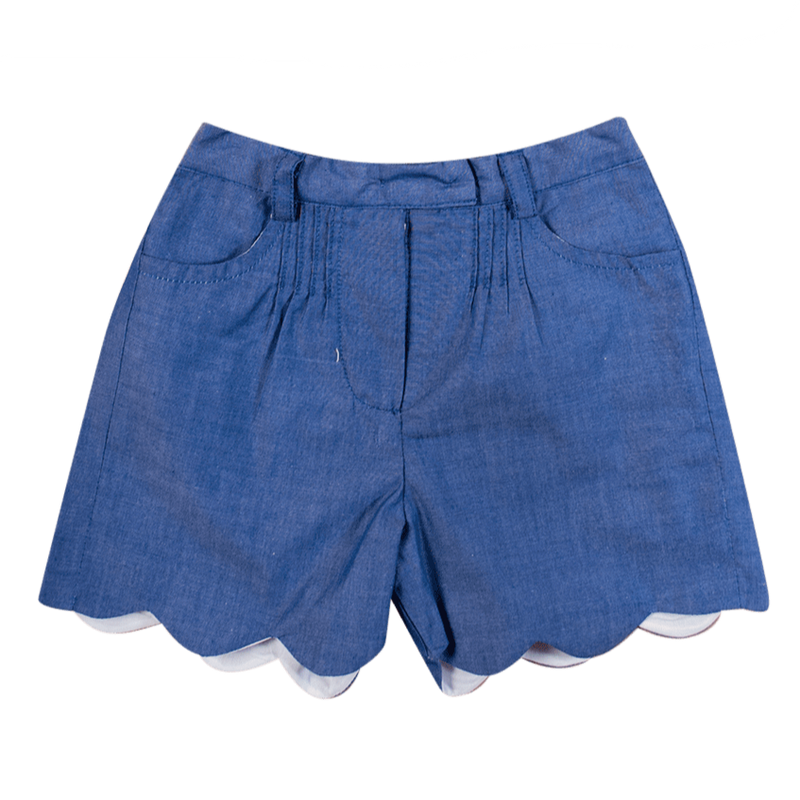 Short à festons, fil à fil denim - disponible en 12M