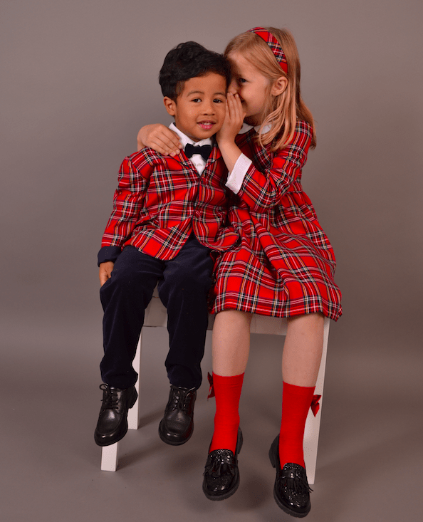 Veste de costume en tartan rouge