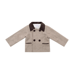 Veste unisex Lou en chevron laine chataîgne